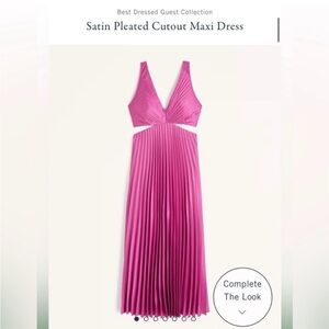 Abercrombie & Fitch Pink Pleated Maxi Gown